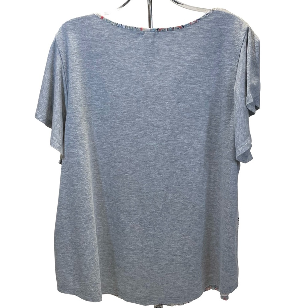 Westport - Multicolor Patchwork Short Sleeve Top Women’s Size 1X - Picture 2 of 8